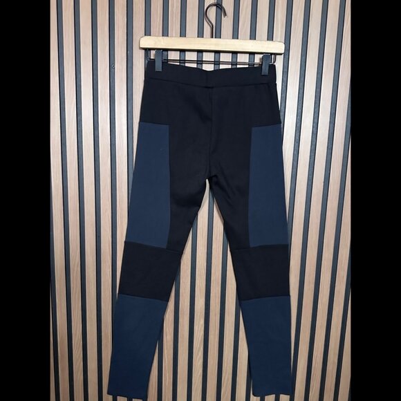 AllSaints Leggings 4 / 6 Womens Black Gray Wixson Tight Pants Colorblock 2 Tone - Picture 2 of 8